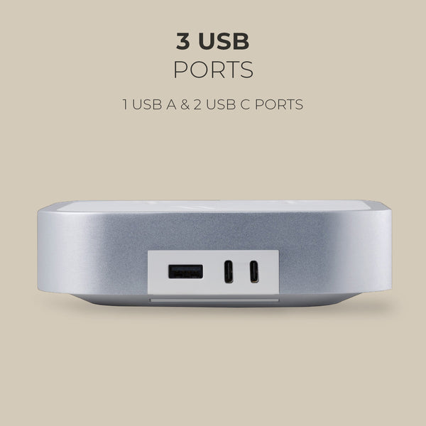 Wireless Charger
Description
Crafted using super-sturdy aluminum, the Woodie Hub charges 6 devices in one with style and elegance. Just place your Qi-compatible smartphone on Woodie Hub – Absolute Grey