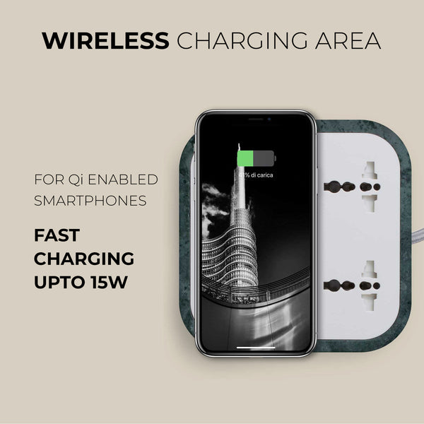 Wireless Charger
Description
Crafted with exclusive Guatemala marble, the Woodie Hub charges 6 devices in one with style and elegance. Just place your Qi-compatible smartpWoodie Hub – Gitan Soul