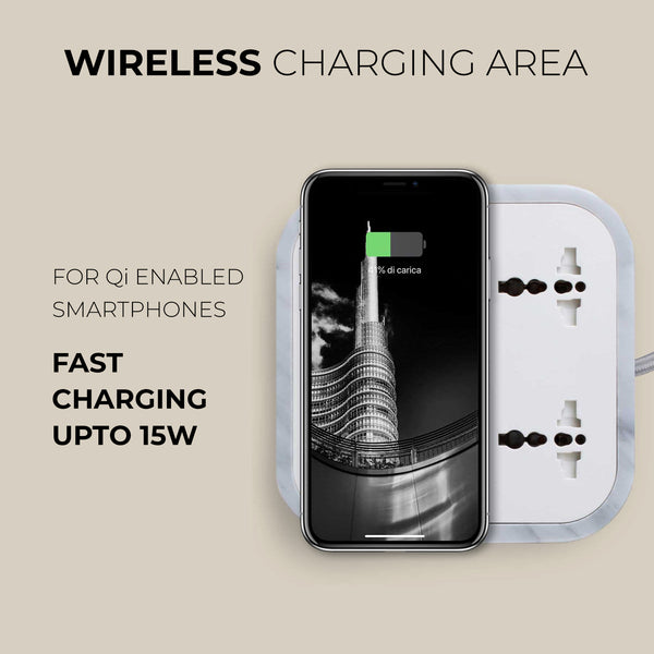 Wireless Charger
Description
Crafted with exclusive Carrara marble, the Woodie Hub charges 6 devices in one with style and elegance. Just place your Qi-compatible smartphoWoodie Hub – Italian Classic