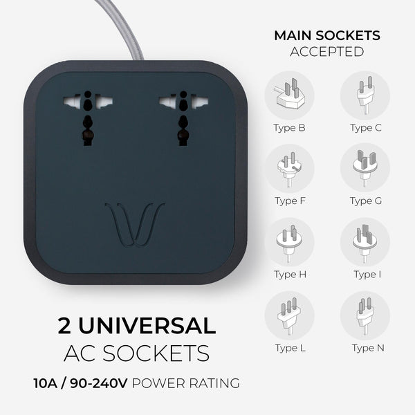 Description
Crafted using super-sturdy aluminum, the Woodie Hub charges 5 devices in one with style and elegance. Just place your Qi-compatible smartphone on Woodie Hub – Dark Rise