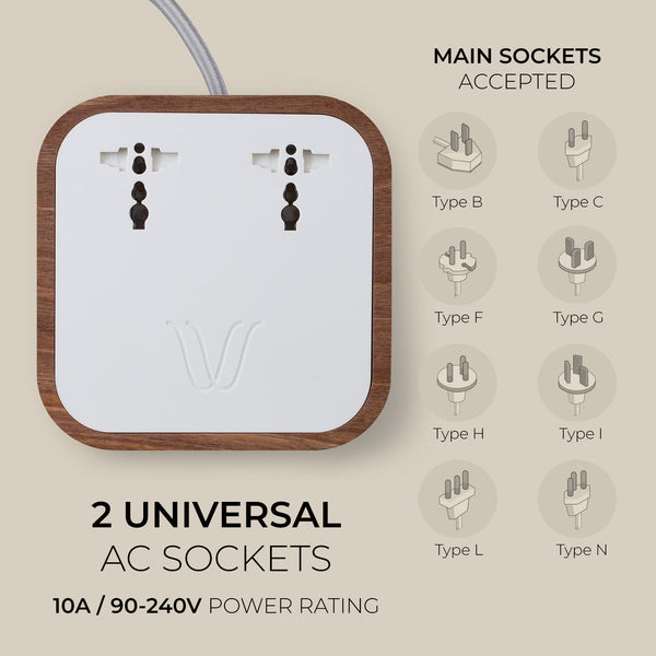 Wireless Charger
Description
Crafted with precious oak, the Woodie Hub charges 6 devices in one with style and elegance. Just place your Qi-compatible smartphone on top of theWoodie Hub – Wood Master