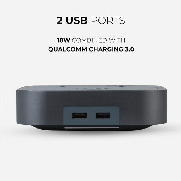 Description
Crafted using super-sturdy aluminum, the Woodie Hub charges 5 devices in one with style and elegance. Just place your Qi-compatible smartphone on Woodie Hub – Dark Rise