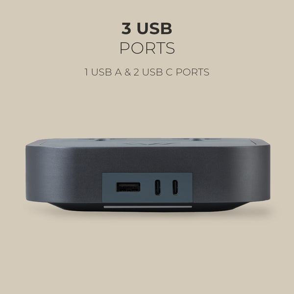 Wireless Charger
Description
Crafted using super-sturdy aluminum, the Woodie Hub charges 6 devices in one with style and elegance. Just place your Qi-compatible smartphone on tWoodie Hub – Dark Rise